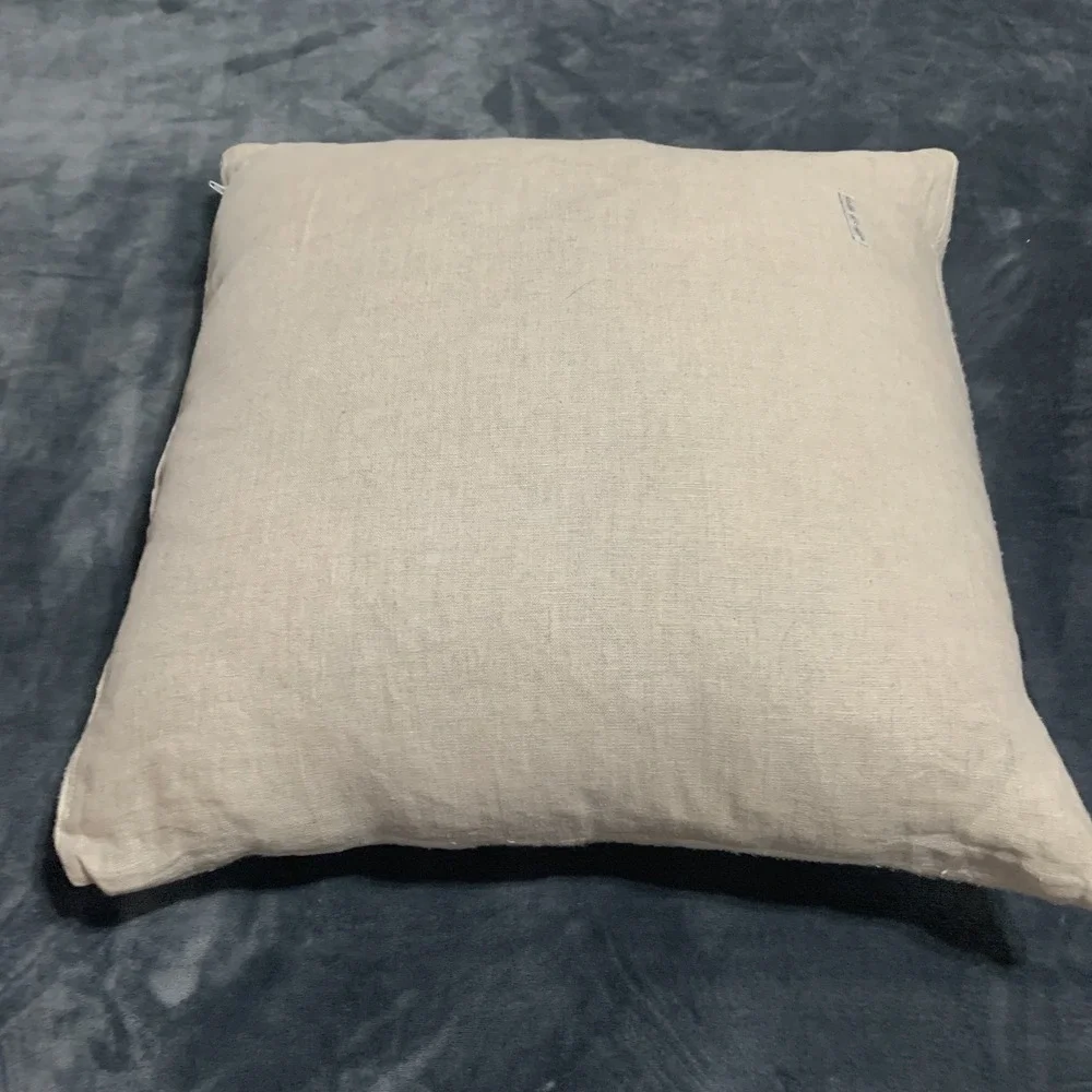 House of Cindy Striped Decorative Linen Throw Pillow Cream Beige Off-White 21x21